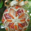 autumn leaves quilted ornament
