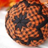 halloween plaid quilted ornament