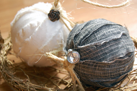 rag ball ornament tutorial