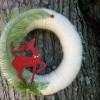 reindeer yarn wreath