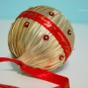 ribbon wrapped christmas ornament