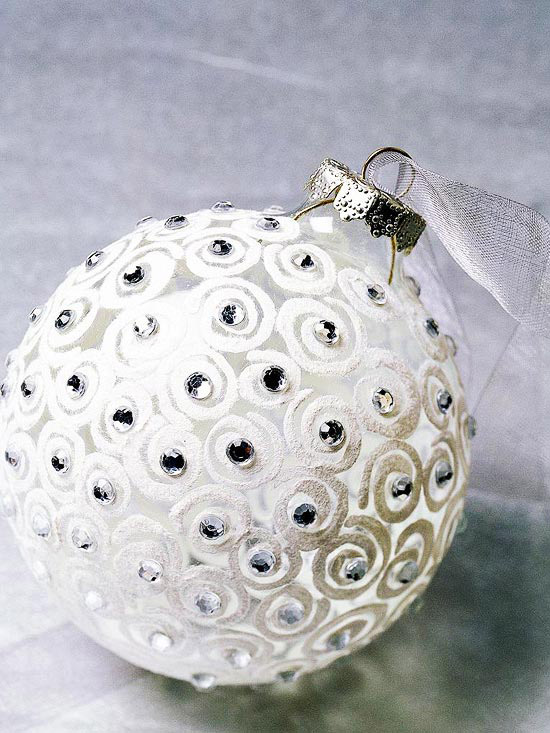 painting  white  ornament swirl ideas bhg.com glass for ornaments