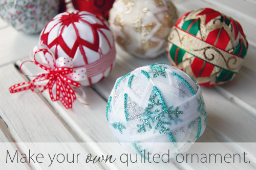 Make your own quilted ornaments.