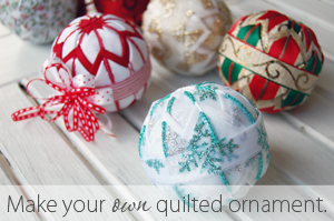 Make your own quilted ornaments.