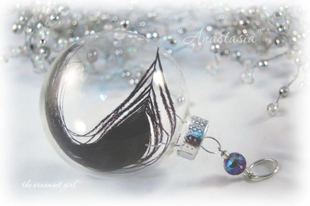 Glass Peacock Feather Ornament