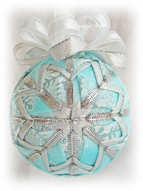 Aqua Snow Christmas Ornament