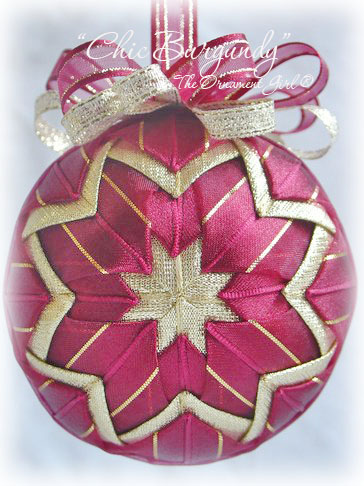 Chic Burgundy Christmas Ornament