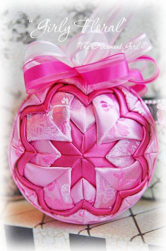 Girly Floral Christmas Ornament