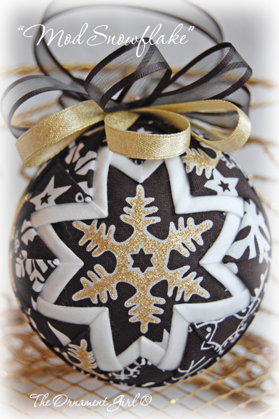 Black Mod Snowflake Christmas Ornament