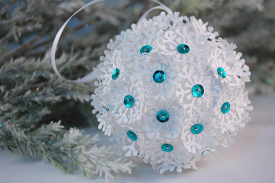 handmade paper snowflake ornament