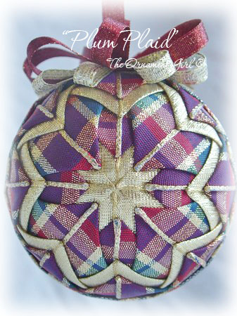 Plum Plaid Ornament
