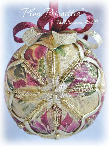 Plum Poinsettia Christmas Tree Ornament