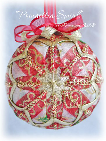 Poinsettia Swirl Christmas Ornament