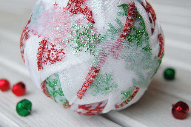 Red and Green Snowflake Ornament