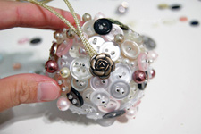 Thumbnail image for shabby button and pearl Christmas ornament