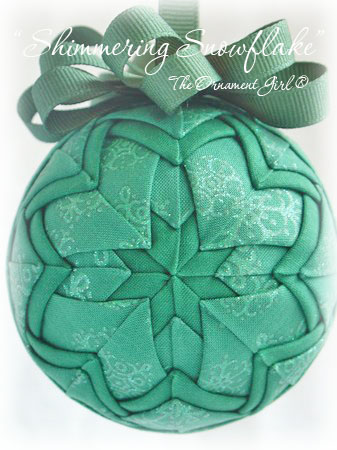 Green Shimmering Snowflake Ornament