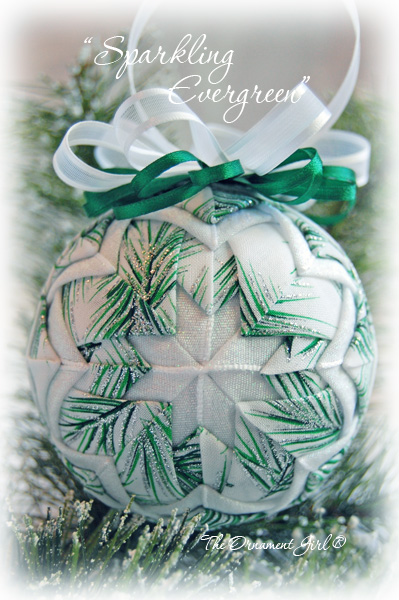 Sparkling Evergreen Ornament Front View