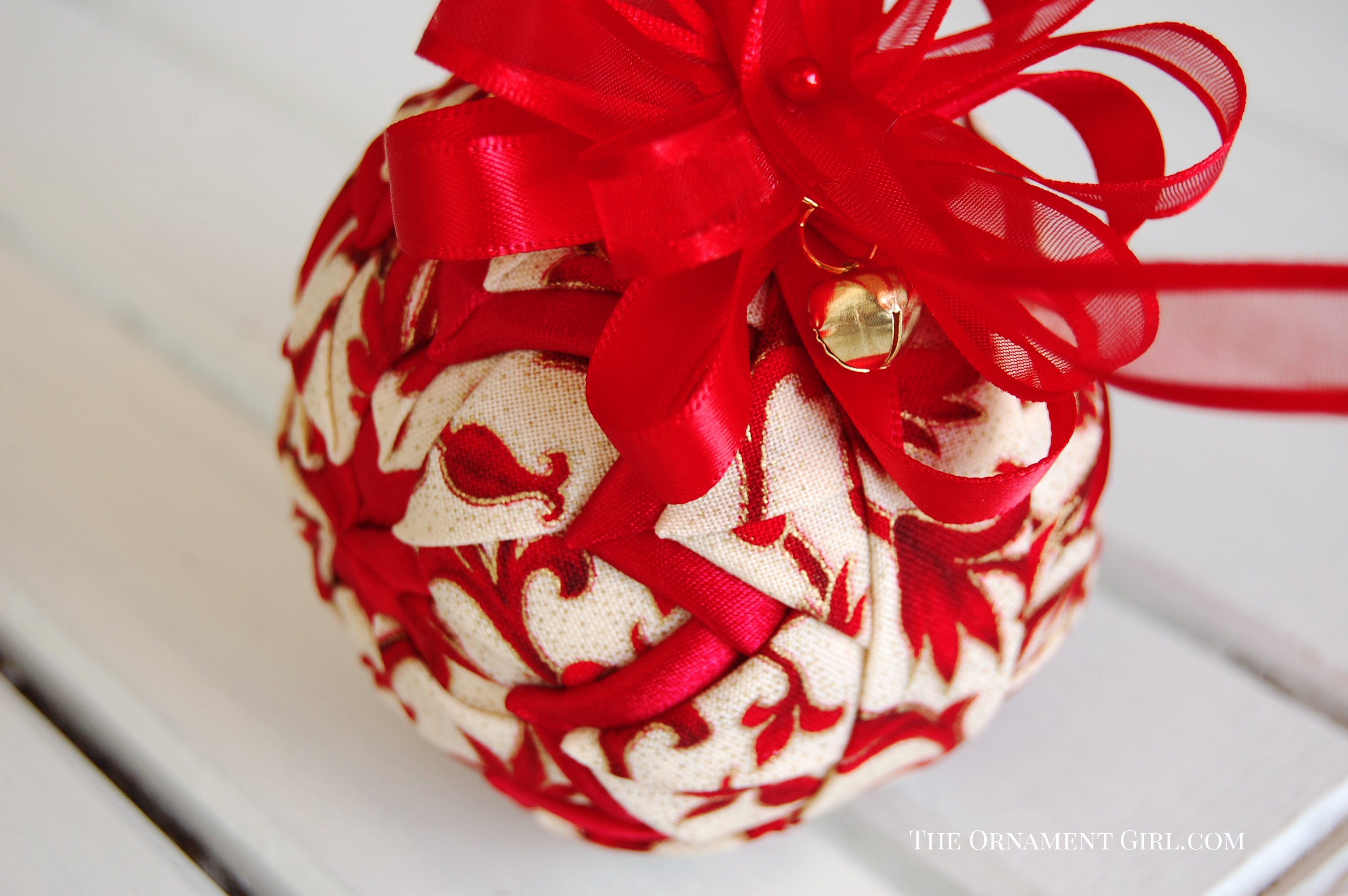 Quilted Ball Ornament Pattern e-Book – No Sew – Learn to use both ribbon AND fabric. – The ...