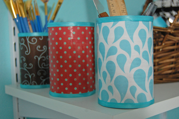 Soup can craft storage