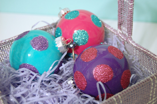 Glitter Glass Easter Ornaments