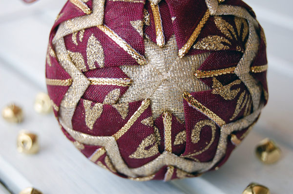 handmade quilted poinsettia ornament