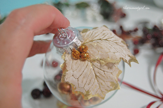gold holly berry ornament