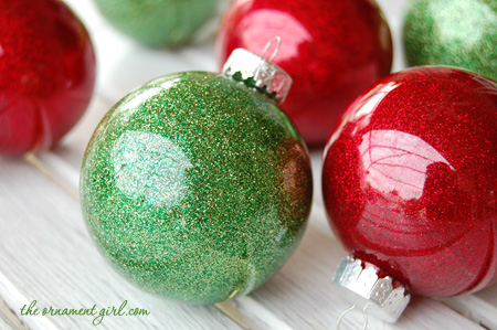 plastic glitter ornaments