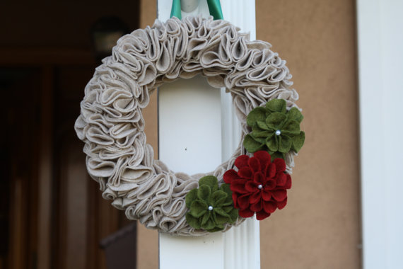 felt flower christmas wreath