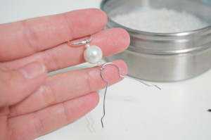 attach beaded eyepin to ornament hanger