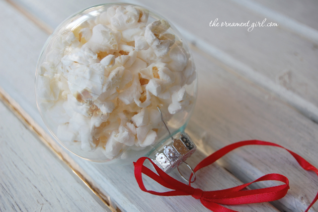 popcorn in glass ornament