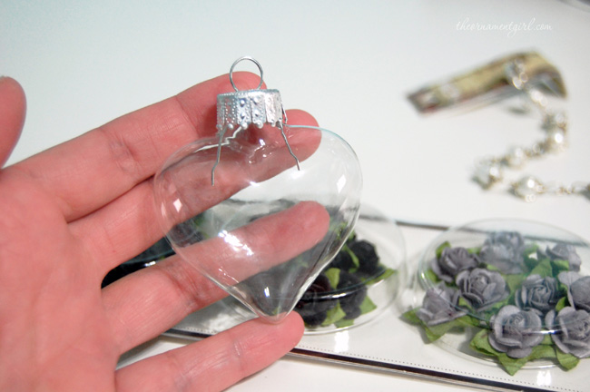 clear glass heart ornament