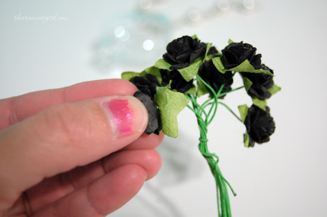 remove leaves from paper roses