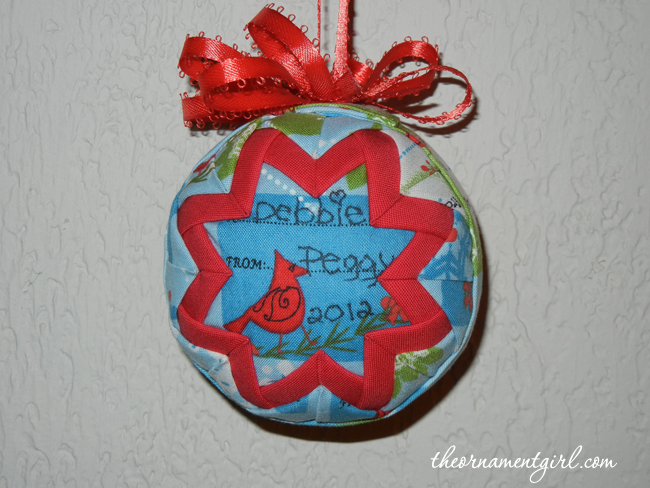 quilted christmas ornament personalized gift