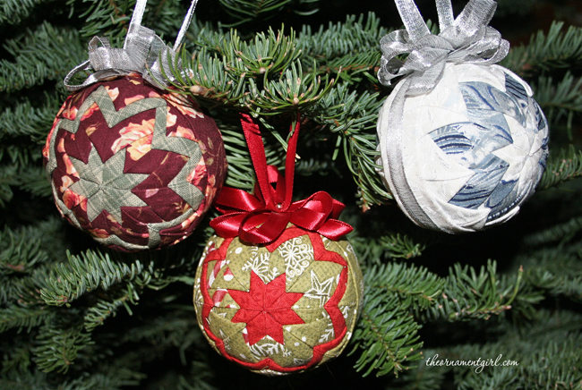 quilted ball ornaments