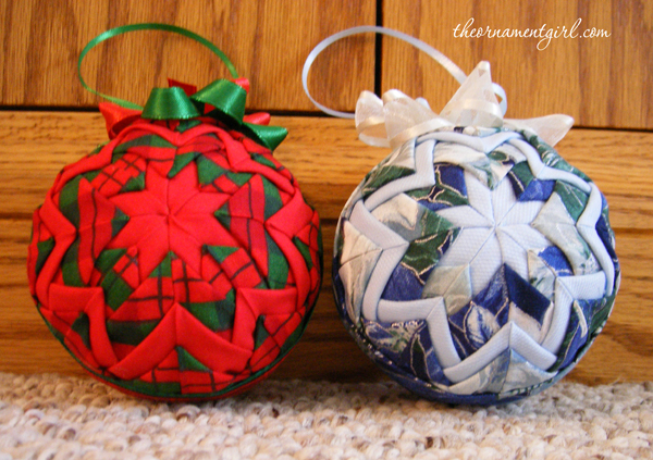 traditional color christmas quilted ornaments