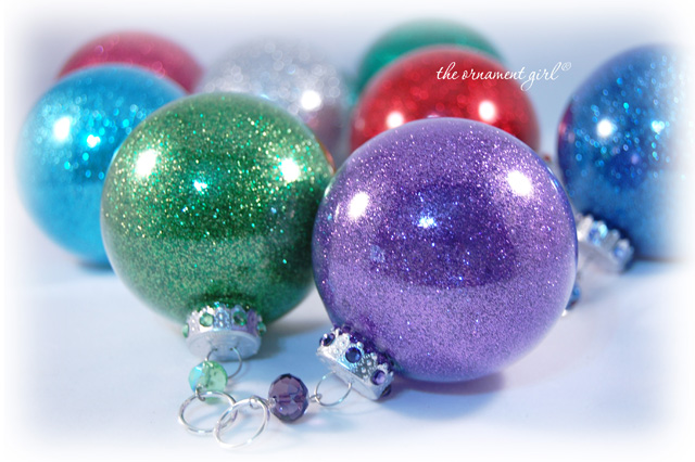 glitter inside clear glass ornaments