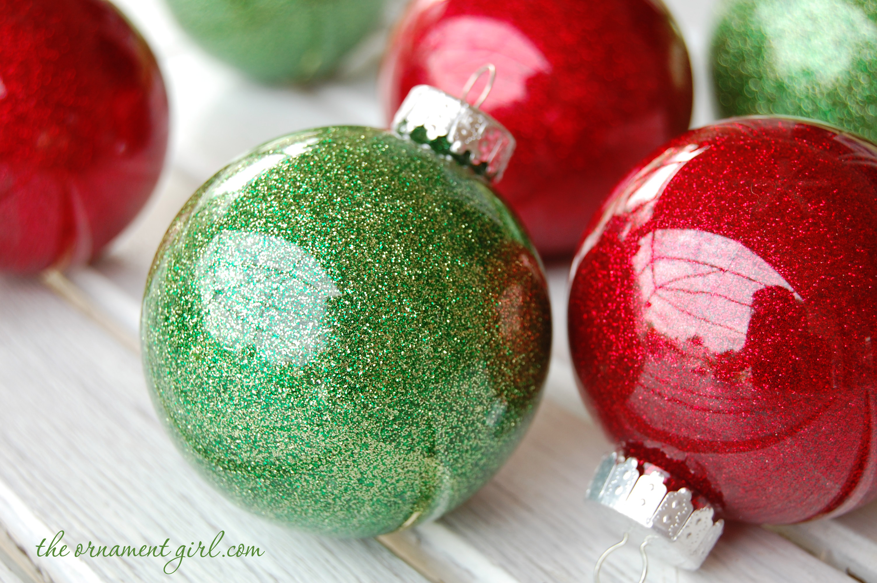 glitter ornaments handmade with clear plastic bulbs – The Ornament Girl