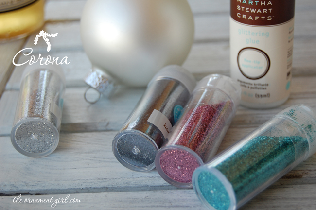 glitter christmas ornament craft supplies