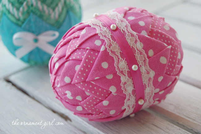 Pink & White Quilted Easter Egg