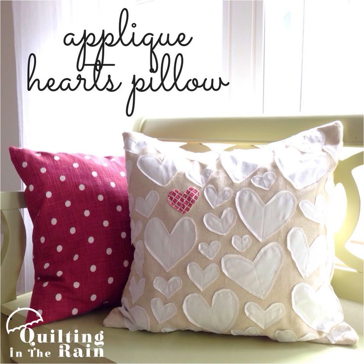 Appliqued fabric heart pillow