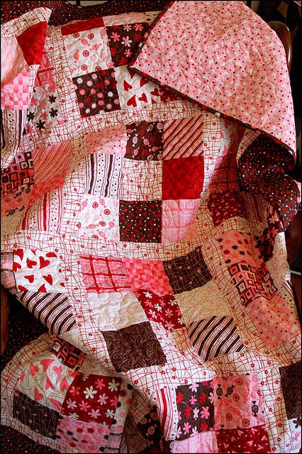 beautiful patchwork heart quilt