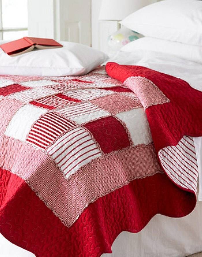 stunning red and white quilt