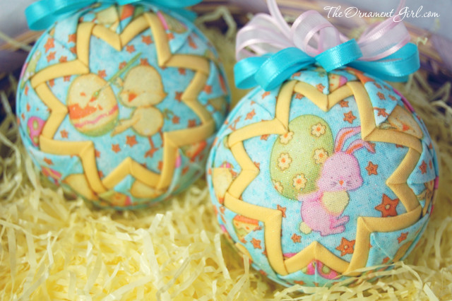 cute quilted ball easter ornaments