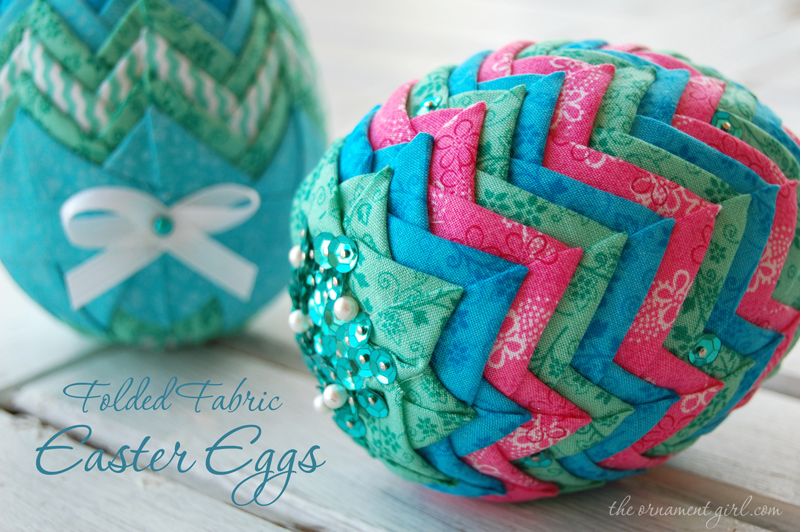 folded fabric Easter eggs