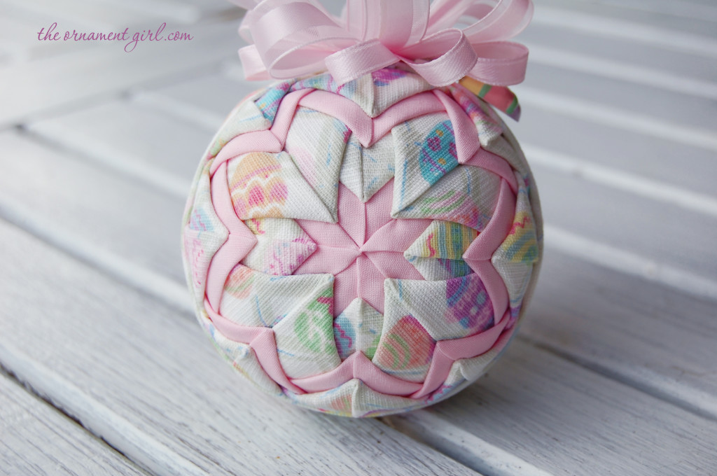 quilted ornament made from Longaberger Easter Egg Hunt fabric