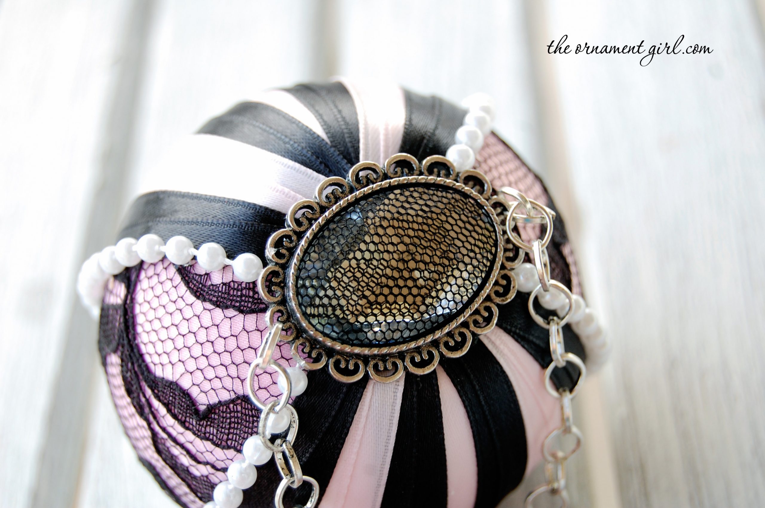 pink-and-black-ornament-ball