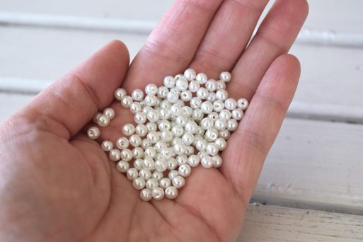 White Glass Pearl Beads 4mm 50 Count The Ornament Girls Market