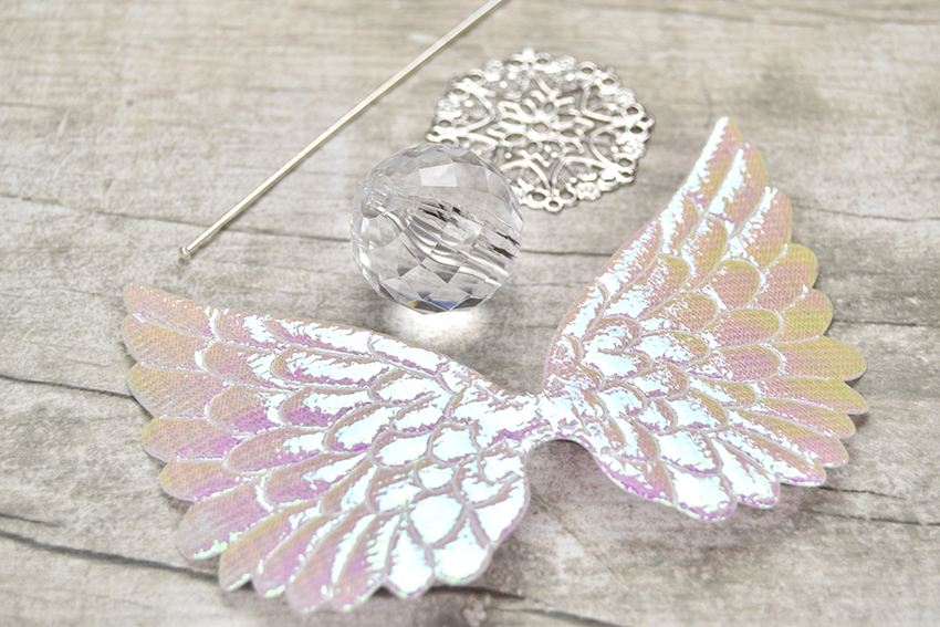 Angel 'Mini Kit' – Iridescent WHITE & GOLD: Wings, Head Bead, Halo