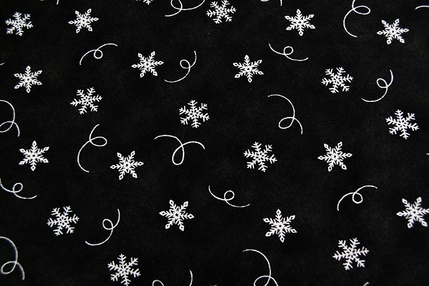 Moda Hearthside Holiday Black Snowflake Swirl Fabric – By the Quarter ...