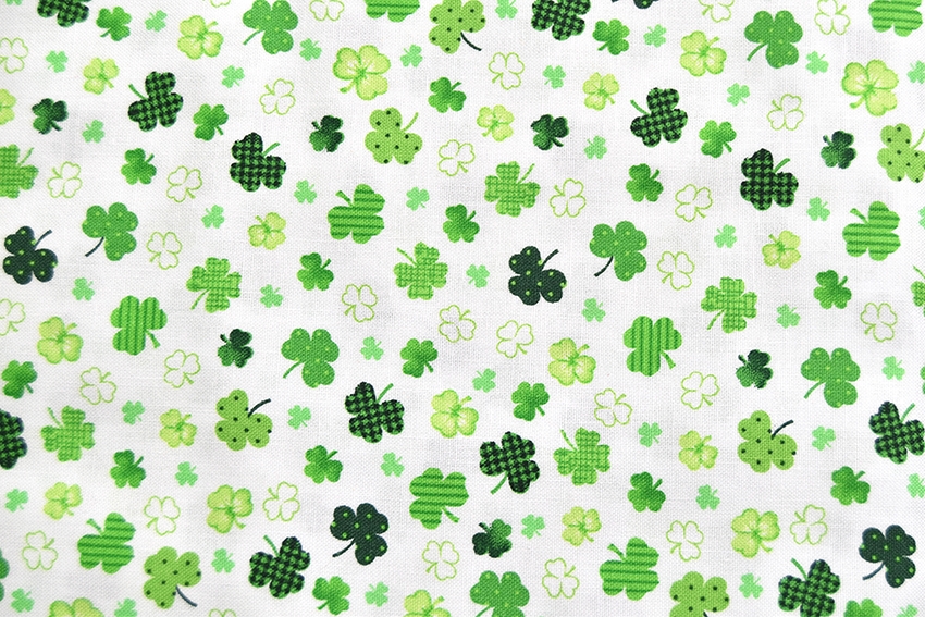 Henry Glass Shamrocks on White Fabric – By the Quarter Yard – The ...